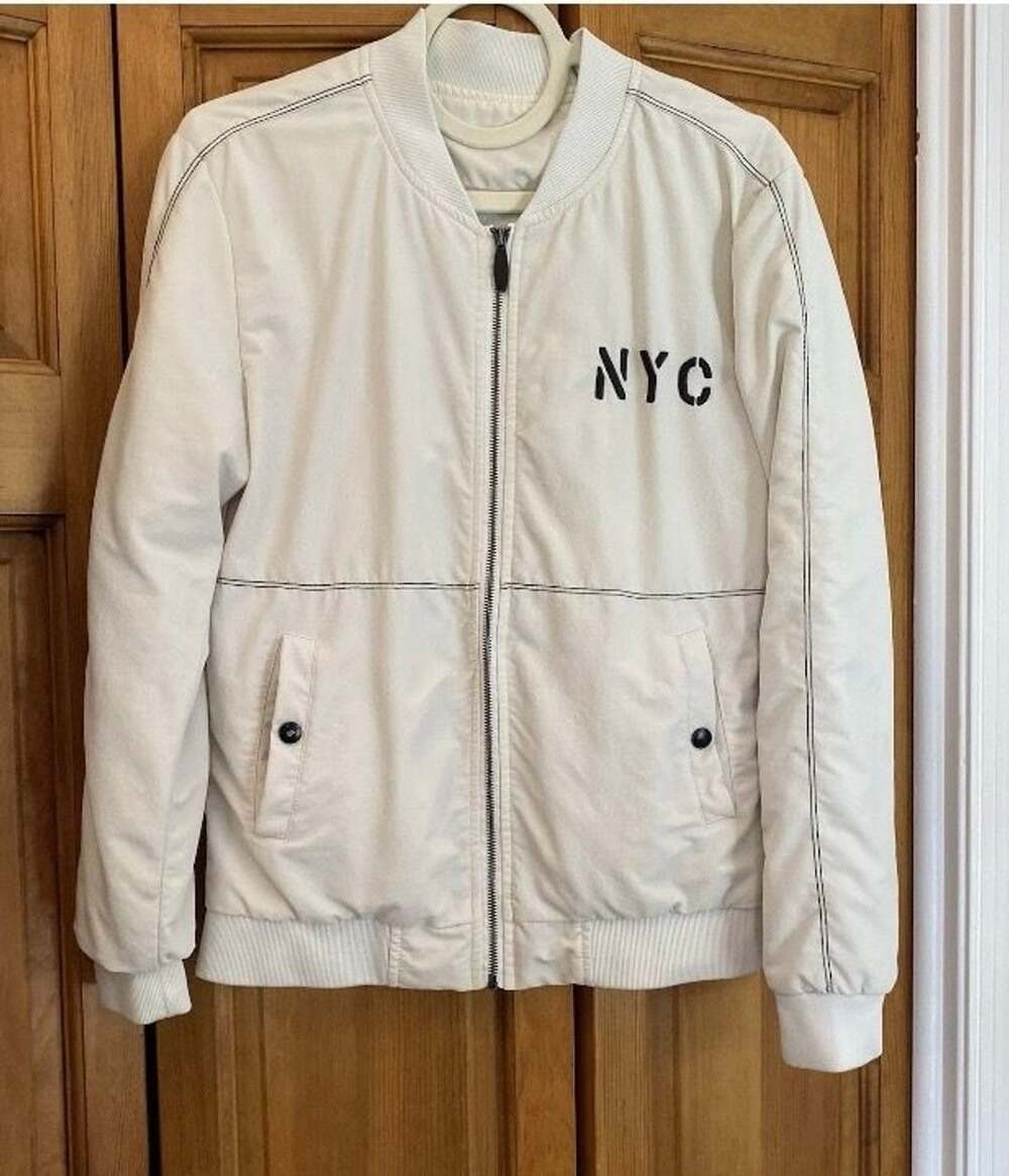 Vintage NYC Mens Bomber Jacket beige Colored SizeM